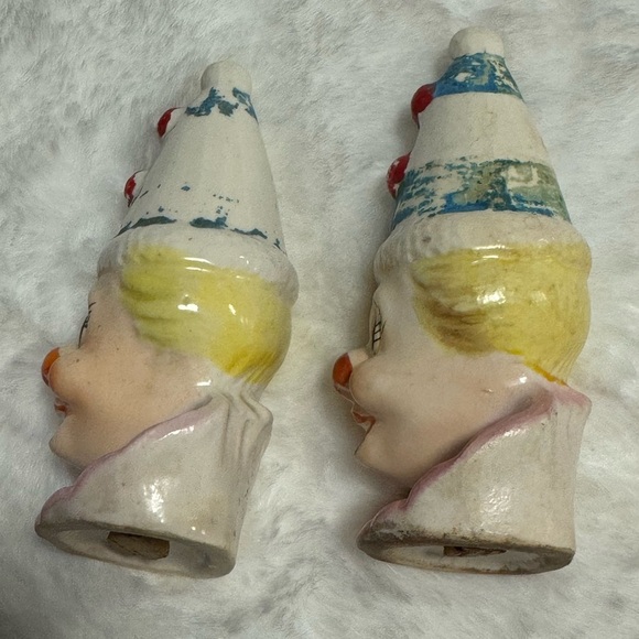 Japan Vintage Clown Circus Salt & Pepper Shakers Creepy Clowns MCM Collectible - Picture 8 of 11